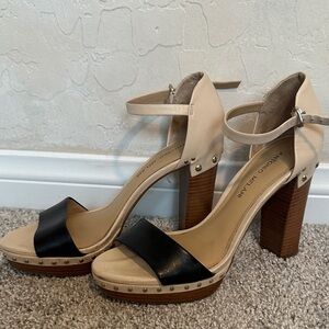 ANTONIO MELANI Black and Tan Women's Heels
